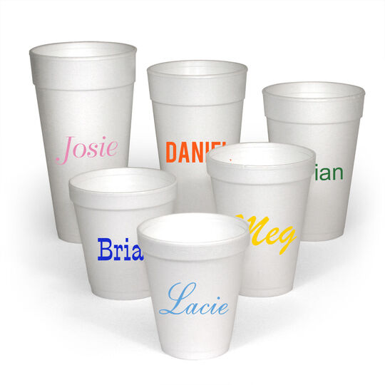Design Your Own Big Name Styrofoam Cups